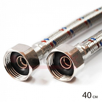 Гибкая подводка для воды VALFEX нерж.сталь 1/2" В-Н 40 см (200)