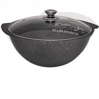 АП Казан для плова 3,5л со стекл. крышкой, линия "Granit ultra" (original) "Kukmara"  кго37а