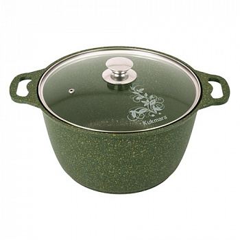 Кастрюля 6л со стеклянной крышкой, АП линия "Trendy style" ( malachite) "Kukmara" к61tsml