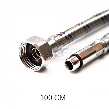 Гибкая подводка для смесителей VALFEX нерж.сталь М10*18-1/2"100 см (50)