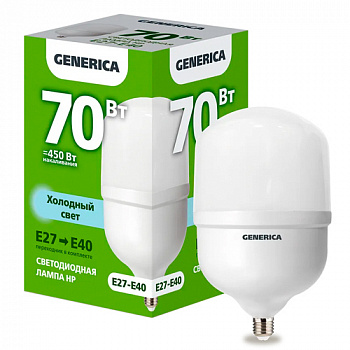 Лампа LED HP 70Вт 230В 6500К E27-E40 GENERICA арт.LL-HP-70-230-65-E27-E40-G