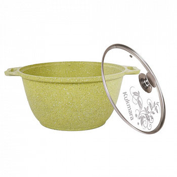 Кастрюля 4л со стеклянной крышкой, АП линия "Trendy style" (lime) "Kukmara" к41tsl