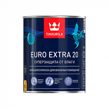 EURO 20 EXTRA  А краска для влажных помещений 0,9л.