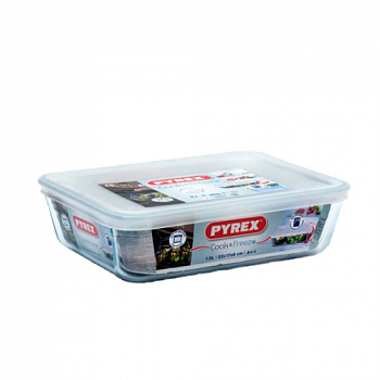 Блюдо прямоугольное с крышкой 22x17x6 см Pyrex Cook Freez 1,5л арт.242P000