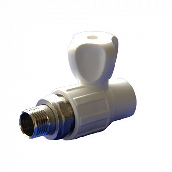 Кран радиаторный 20х1/2 прямой PPR (75/25)"ПОЛИТЭК"