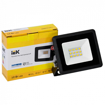 Прожектор светодиодный СДО 06-10 черный IP65 6500 K IEK арт.LPDO601-10-65-K02