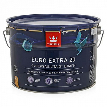 EURO 20 EXTRA  А краска для влажных помещений 9л.