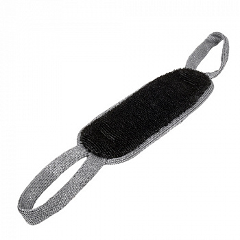 Мочалка из полипропилена "Мужская" двусторонняя, 37х13 см (57х13 см с ручками), medium/hard/30 40175