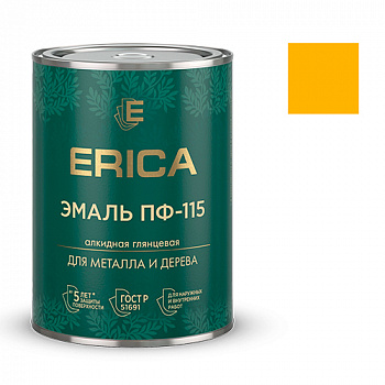 Эмаль ПФ-115 Erica глянцевая желтая 1,8 кг