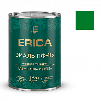 Эмаль ПФ-115 Erica глянцевая ярко-зеленая 0,8 кг