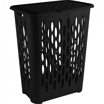 Корзина для белья Keeplex Black с откидной крышкой 37л 42,2х29х51,5см KL1801