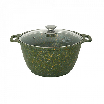 Кастрюля 4л со стеклянной крышкой, АП линия "Trendy stryle" (malachite) "Kukmara" к41tsml