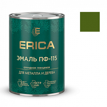 Эмаль ПФ-115 Erica глянцевая хаки 0,8 кг